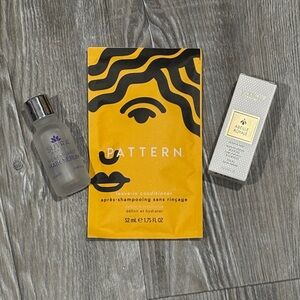 Assorted travel size hair products